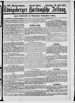 Königsberger Hartungsche Zeitung vom 22.07.1913