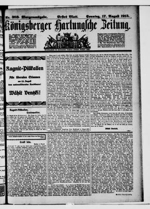 Königsberger Hartungsche Zeitung vom 17.08.1913