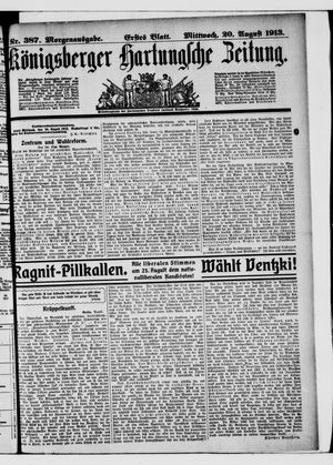 Königsberger Hartungsche Zeitung vom 20.08.1913