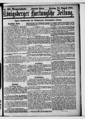 Königsberger Hartungsche Zeitung vom 22.08.1913