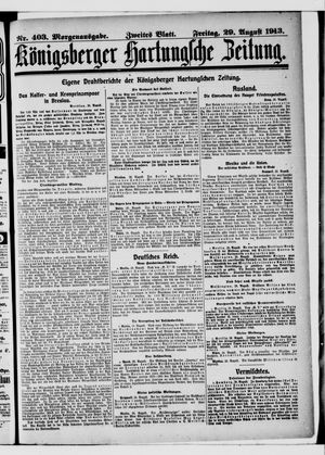 Königsberger Hartungsche Zeitung vom 29.08.1913