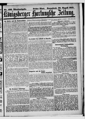 Königsberger Hartungsche Zeitung vom 30.08.1913