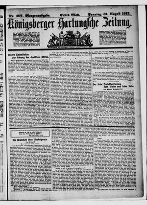 Königsberger Hartungsche Zeitung vom 31.08.1913