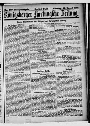 Königsberger Hartungsche Zeitung vom 31.08.1913