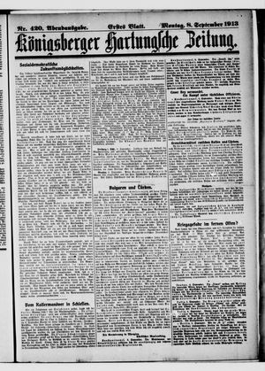 Königsberger Hartungsche Zeitung vom 08.09.1913