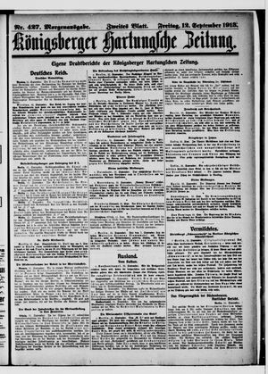 Königsberger Hartungsche Zeitung vom 12.09.1913