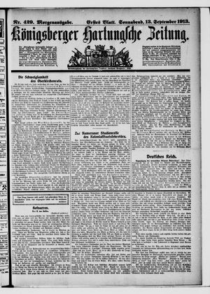 Königsberger Hartungsche Zeitung vom 13.09.1913