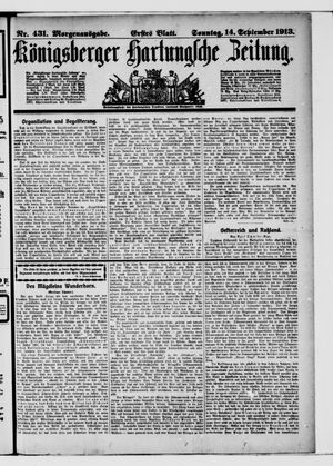 Königsberger Hartungsche Zeitung vom 14.09.1913