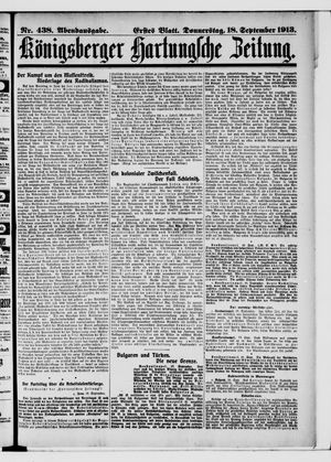 Königsberger Hartungsche Zeitung vom 18.09.1913