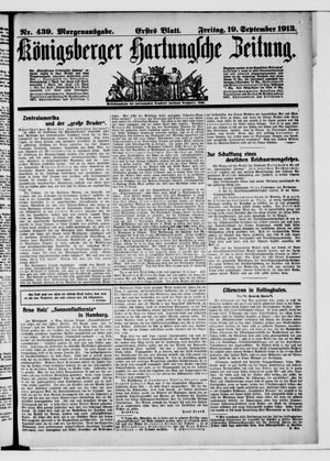 Königsberger Hartungsche Zeitung vom 19.09.1913
