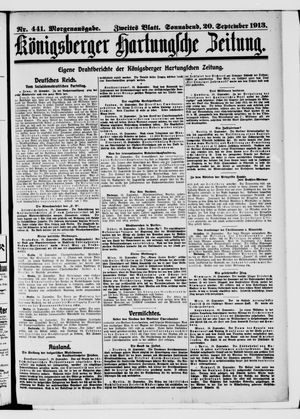 Königsberger Hartungsche Zeitung vom 20.09.1913