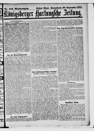 Königsberger Hartungsche Zeitung vom 20.09.1913