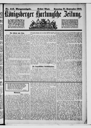 Königsberger Hartungsche Zeitung vom 21.09.1913