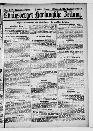 Königsberger Hartungsche Zeitung vom 24.09.1913