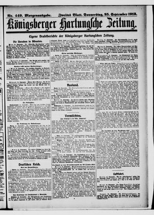Königsberger Hartungsche Zeitung vom 25.09.1913