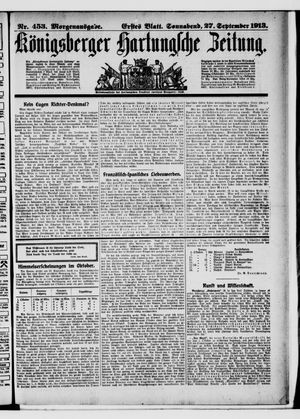 Königsberger Hartungsche Zeitung vom 27.09.1913