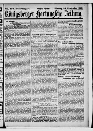 Königsberger Hartungsche Zeitung vom 29.09.1913