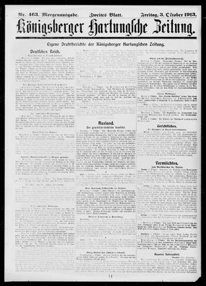 Königsberger Hartungsche Zeitung vom 03.10.1913