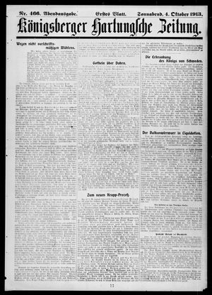 Königsberger Hartungsche Zeitung on Oct 4, 1913
