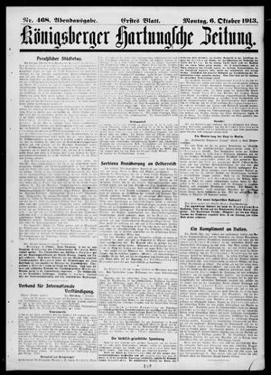 Königsberger Hartungsche Zeitung vom 06.10.1913