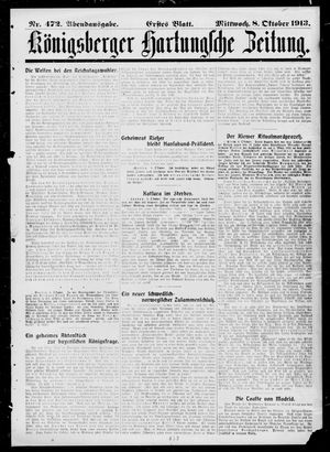 Königsberger Hartungsche Zeitung vom 08.10.1913