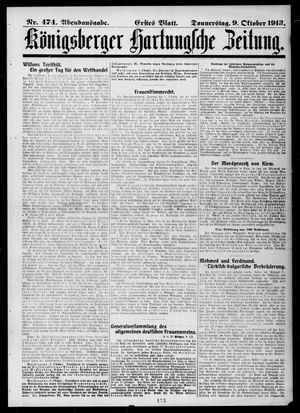 Königsberger Hartungsche Zeitung vom 09.10.1913
