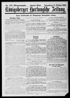 Königsberger Hartungsche Zeitung vom 11.10.1913