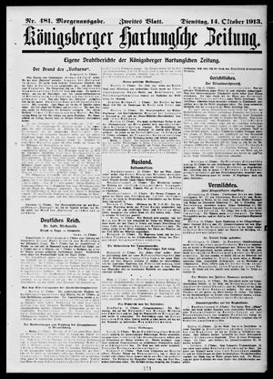 Königsberger Hartungsche Zeitung on Oct 14, 1913