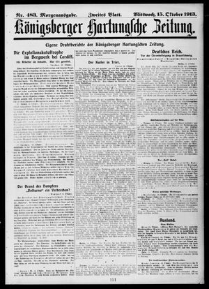 Königsberger Hartungsche Zeitung vom 15.10.1913