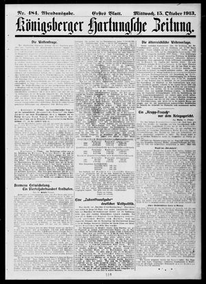 Königsberger Hartungsche Zeitung vom 15.10.1913