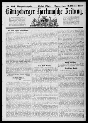 Königsberger Hartungsche Zeitung vom 16.10.1913