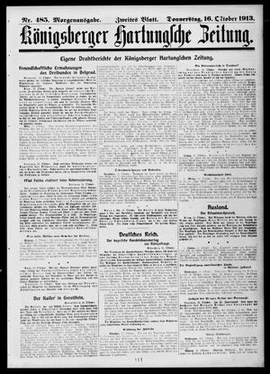 Königsberger Hartungsche Zeitung on Oct 16, 1913