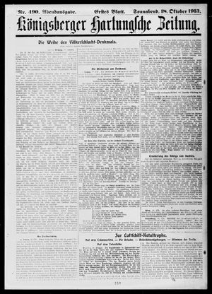 Königsberger Hartungsche Zeitung on Oct 18, 1913