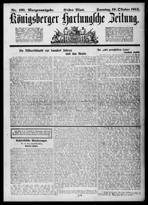 Königsberger Hartungsche Zeitung on Oct 19, 1913