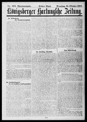 Königsberger Hartungsche Zeitung on Oct 21, 1913