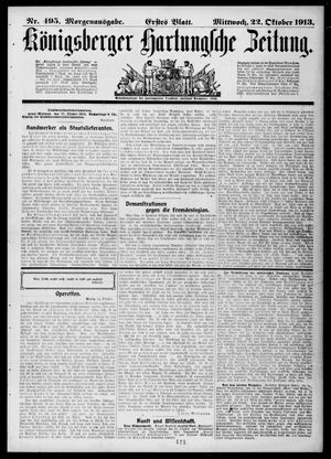 Königsberger Hartungsche Zeitung on Oct 22, 1913