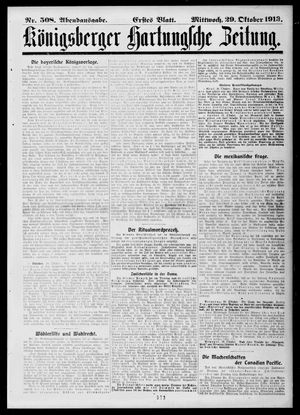 Königsberger Hartungsche Zeitung vom 29.10.1913
