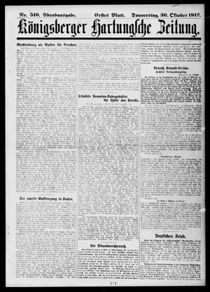 Königsberger Hartungsche Zeitung vom 30.10.1913