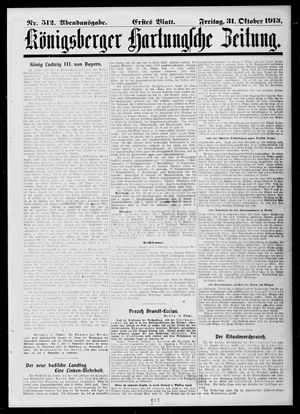 Königsberger Hartungsche Zeitung vom 31.10.1913