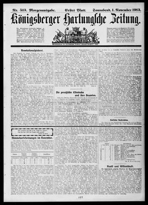 Königsberger Hartungsche Zeitung vom 01.11.1913