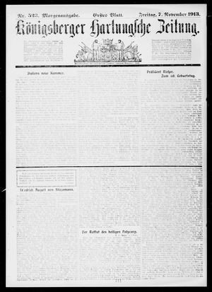 Königsberger Hartungsche Zeitung on Nov 7, 1913