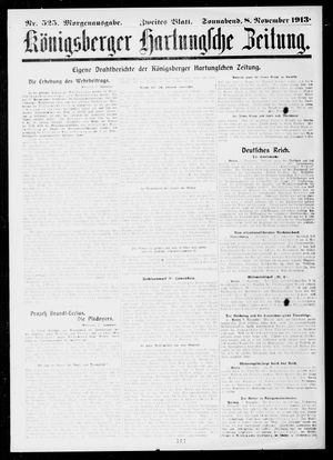 Königsberger Hartungsche Zeitung vom 08.11.1913