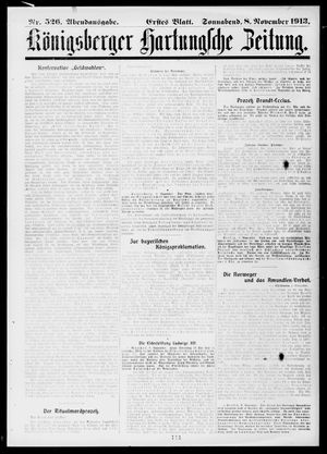 Königsberger Hartungsche Zeitung vom 08.11.1913