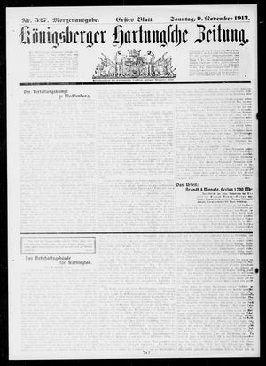 Königsberger Hartungsche Zeitung vom 09.11.1913