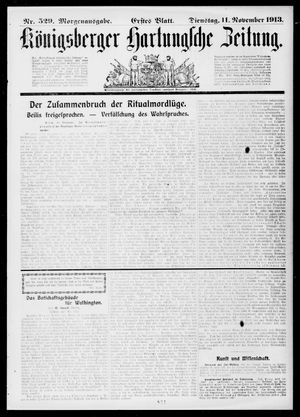 Königsberger Hartungsche Zeitung vom 11.11.1913