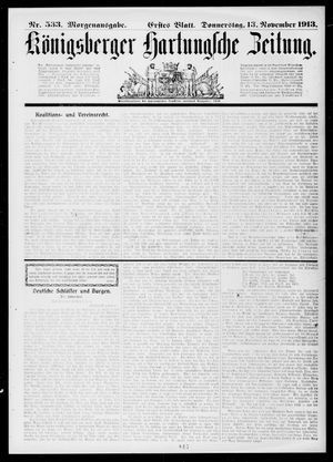 Königsberger Hartungsche Zeitung vom 13.11.1913