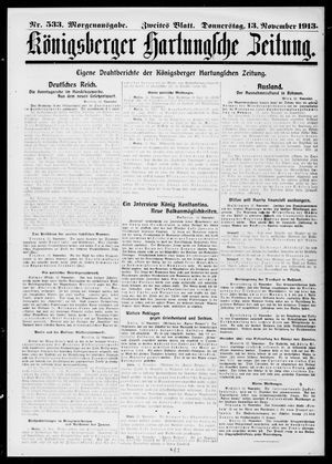 Königsberger Hartungsche Zeitung on Nov 13, 1913