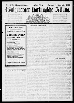 Königsberger Hartungsche Zeitung vom 14.11.1913