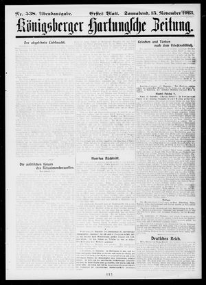 Königsberger Hartungsche Zeitung on Nov 15, 1913