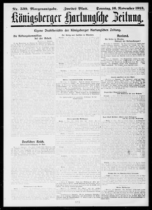 Königsberger Hartungsche Zeitung on Nov 16, 1913